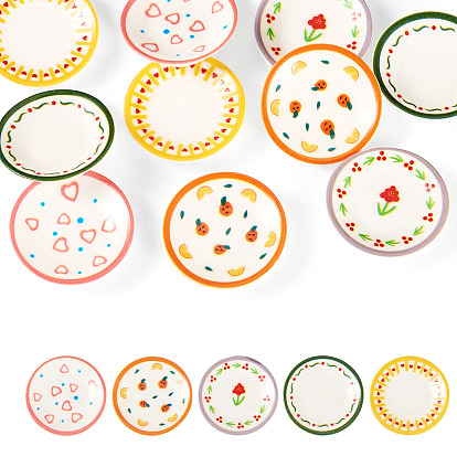 10шт. 5 цвета смоляная тарелка для кукольного домика, миниатюрные украшения, для аксессуаров для кукольного домика