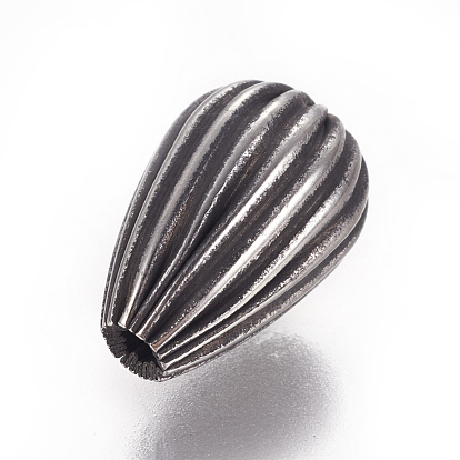 304 Stainless Steel Corrugated Beads, Drop