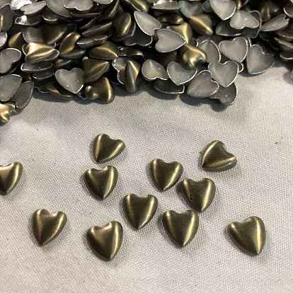 Aluminum Hotfix Iron On Rivets, Flat Back Studs, Heart