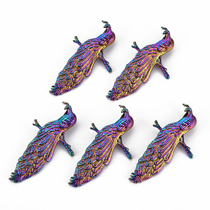 Alloy Pendants, Cadmium Free & Nickel Free & Lead Free, Peacock Shape