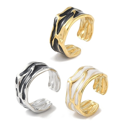 Ионное покрытие (ip) 304 эмалированные кольца на манжетах из нержавеющей стали, широкие открытые кольца для женщин