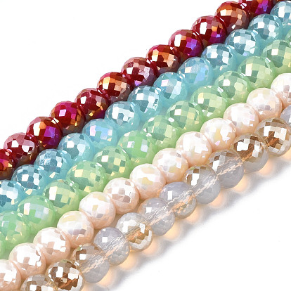 Glass Beads Strands, Faceted, Round
