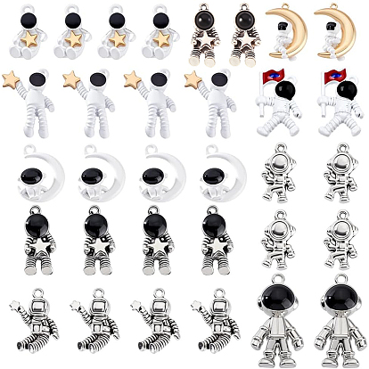 36 шт 10 стили подвески из сплава, Луна с астронавтами