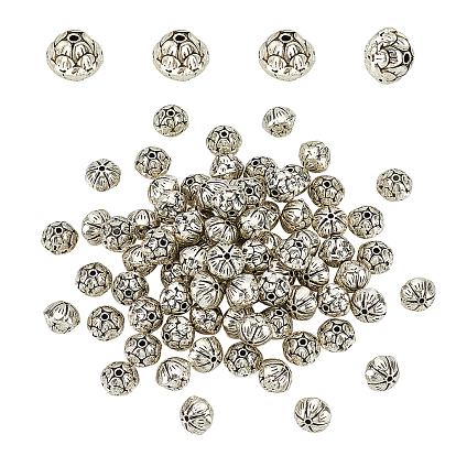 Perles en alliage de style tibétain, sans plomb et sans cadmium, fleur de lotus
