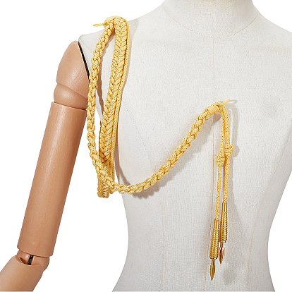 Плетеный шнур для аксельбанта на плечо, с латунными наконечниками