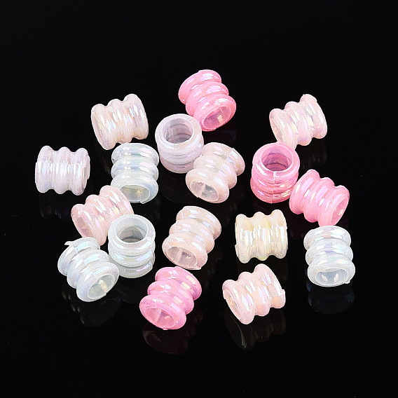 Пластиковые шарики, имитация желе, рифленая колонна, с покрытием AB цвета