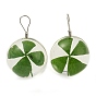 Platinum Brass with Glass Pendants, Clover Pattern Charms, Long-Lasting Plated