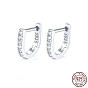 925 Sterling Silver Micro Pave Cubic Zirconia Hoop Earrings for Women