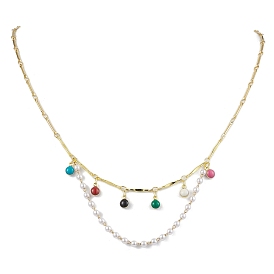 Латунный стержень, ожерелья с подвесками из латунных бусин, украшения для женщин