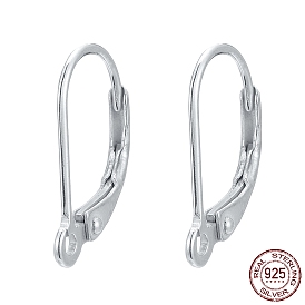 925 Sterling Silver Leverback Hoop Earrings