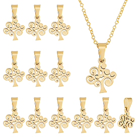 12 шт. 304 подвески из нержавеющей стали, древо жизни