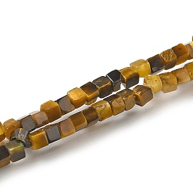 Natural Tiger Eye Beads Strands, Cube