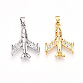 Латунные микро проложить кубического циркония подвески, без кадмия и без свинца, прелести самолета