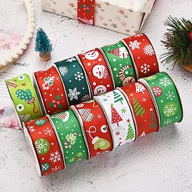 Christmas Theme Polyester Grosgrain Ribbon, Garment Accessories
