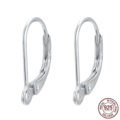 925 Sterling Silver Leverback Hoop Earrings
