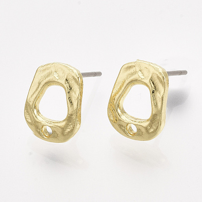 Alloy Stud Earring Findings, with Steel Pins and Hole