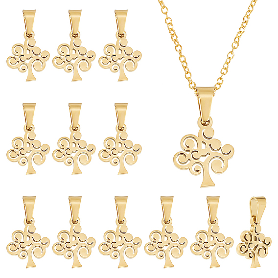 12 шт. 304 подвески из нержавеющей стали, древо жизни