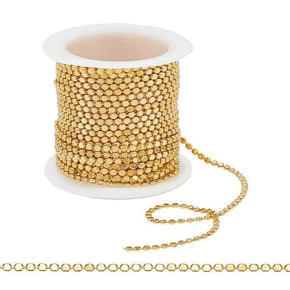 5м латунные плоские квадратные цепочки для украшения ногтей, с пластиковыми катушками 1pc