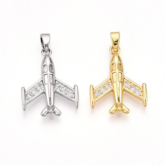 Латунные микро проложить кубического циркония подвески, без кадмия и без свинца, прелести самолета