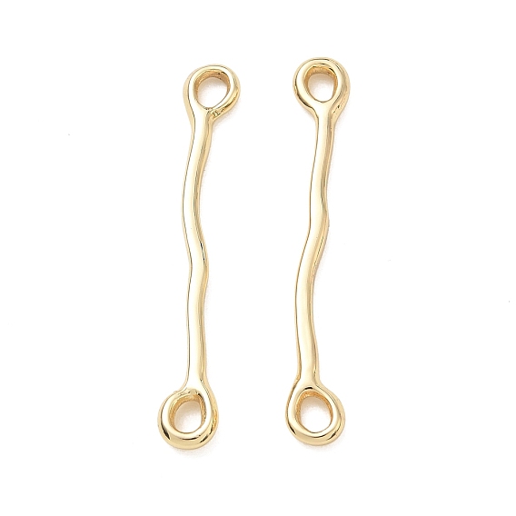 304 Stainless Steel Connector Charms, Wavy Bar Links, Long-Lasting Plated