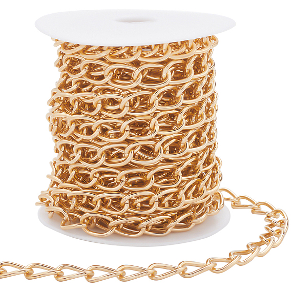 10M Aluminium Curb Chains, Unwelded, with Spool