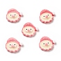 Christmas Opaque Resin Cabochons, Flocky Santa Claus