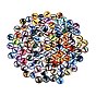 Printed Transparent Glass Cabochons, Half Round with Eye Pattern