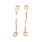 304 Stainless Steel Connector Charms, Wavy Bar Links, Long-Lasting Plated