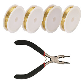 Медная проволока, 0.4/0.6/0.8 мм; долговечное покрытие, с ювелирными клещами из углеродистой стали