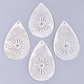 Natural Capiz Shell Big Pendants, Teardrop