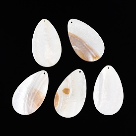 Natural Freshwater Shell Big Pendants, Teardrop Charms