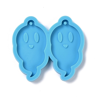 Halloween Theme DIY Pendant Silicone Molds, for Earring Making, Resin Casting Molds, For UV Resin, Epoxy Resin Jewelry Making, Ghost