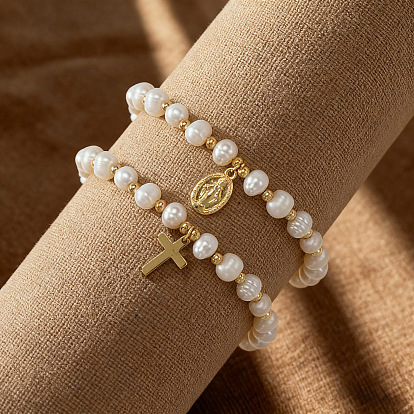 Элегантные браслеты-слайдеры из натурального пресноводного жемчуга для женщин, картофель