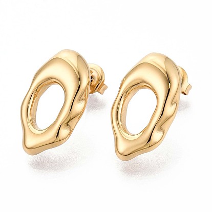 Самородки 304 серьги-гвоздики из нержавеющей стали, ионное покрытие (ip)