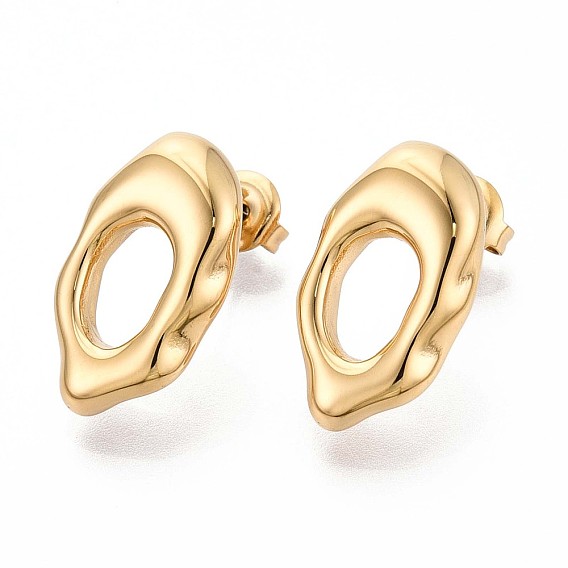 Самородки 304 серьги-гвоздики из нержавеющей стали, ионное покрытие (ip)