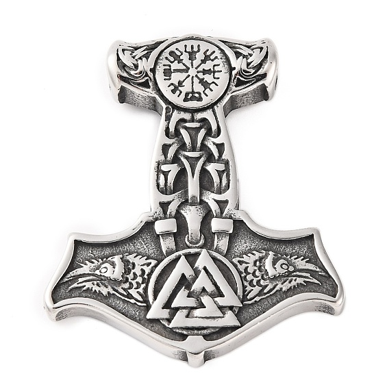 316 большие подвески из хирургической нержавеющей стали, молот Тора с подвеской из валкнута