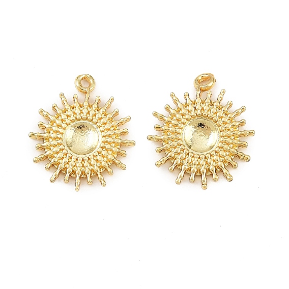 Подвеска-кабошон из латуни с солнцем, долговечный, стойки покрытие