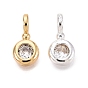 Латунные микропаве прозрачные кубические циркониевые подвески, плоские круглые прелести
