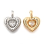 Латунные подвески, без кадмия, без никеля и без свинца, с кубического циркония, сердце