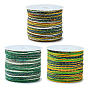 3 рулоны 3 цветные сегментные окрашенные круглые нейлоновые шнуры с китайским узлом, с золотой нитью, для изготовления ювелирных изделий DIY