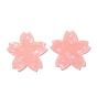 Acrylic Disc Big Pendants, with Glitter Powder, Imitation Gemstone Style, Sakura