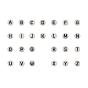 300Pcs Enamel Style Acrylic Beads, Luminous, Horizontal Hole, Flat Round with Letter, Light Grey