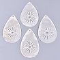 Natural Capiz Shell Big Pendants, Teardrop
