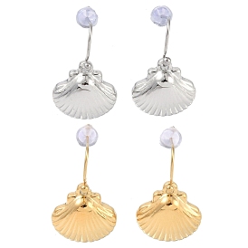 304 Stainless Steel Dangle Earrings for Women, Shell Shape