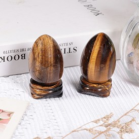 Natural & Synthetic Gemstone Egg Shape Figurines, for Home Desktop Decoration