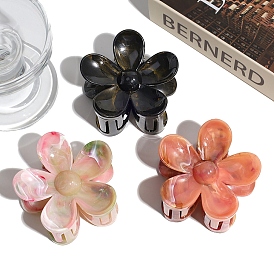 Заколки для волос с когтями из смолы, аксессуары для волос для женщин и девочек, цветок