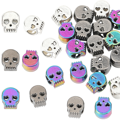 30шт 3 цвета сплава европейские бусины, бусины с большим отверстием, череп