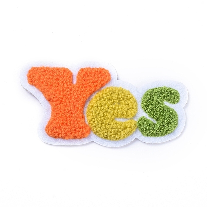 Computerized Embroidery Cloth Sew On Patches, Costume Accessories, Appliques, Word Yes