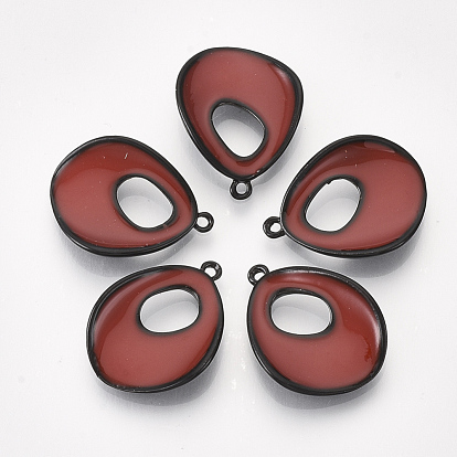 Alloy Enamel Pendants, Oval