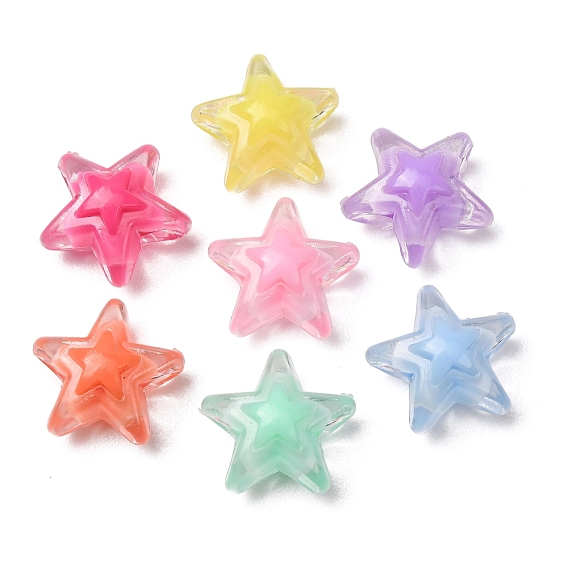 Transparent Acrylic Beads, Bead in Bead, Star